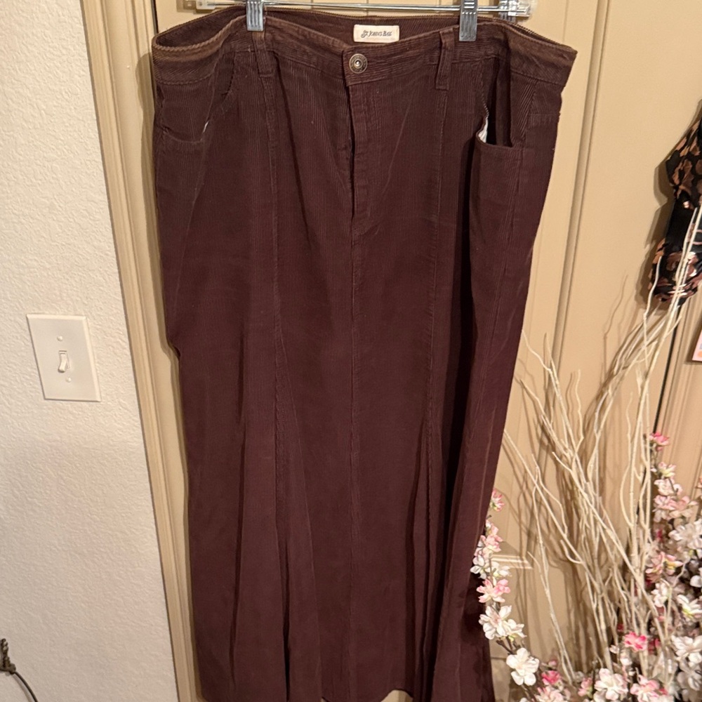 St. John's Bay Brown A-Line Corduroy Skirt